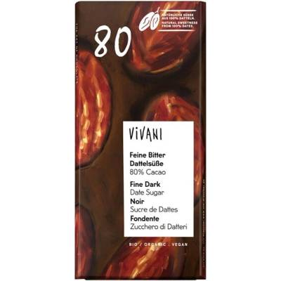 Vivani horká 80% s datľami BIO 80 g