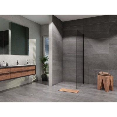 Lansanit Boční stěna pevná TADAO Black line 900 mm, čiré sklo
