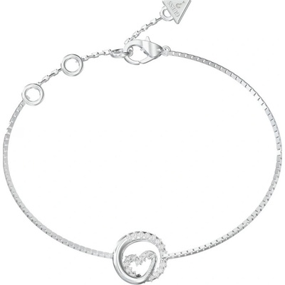 Guess Ocelový náramek s krystaly Srdce Iconique JUBB05527JWRH 18,4 cm
