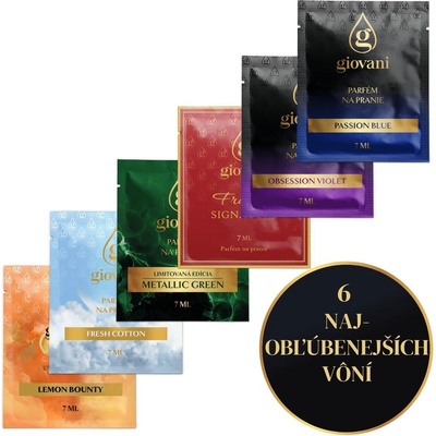 Giovani koncentrovaný parfum na pranie 6 najobľúbenejších vôní x 7 ml