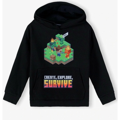 Fashion UK Chlapecká mikina Minecraft Survive černá