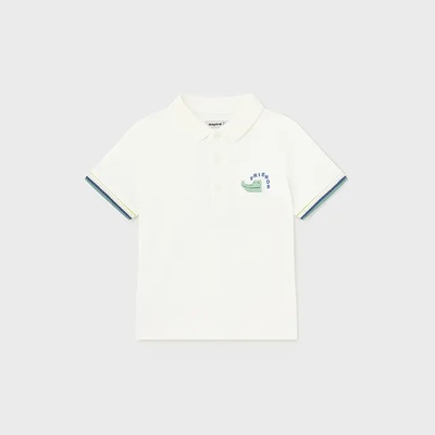 MAYORAL Поло тениска Friends с къс ръкав в цвят сметана за бебе момче Mayoral с животни