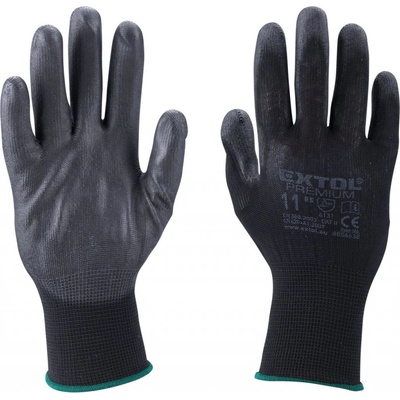 Extol Premium rukavice z polyesteru polomáčené v PU, černé 8856636