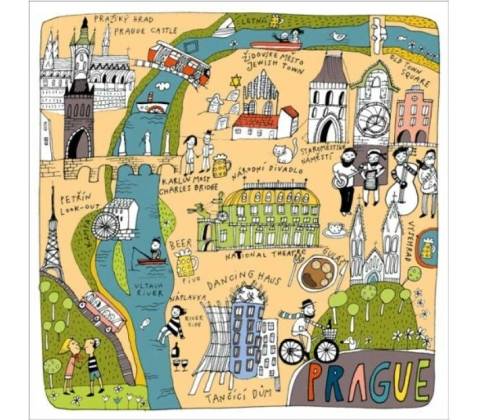 Pohlednice - Mapa Prahy