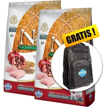 N&D dog LG Puppy Medium & maxi chicken, spelt, oats & pomegranate 2 x 12 kg