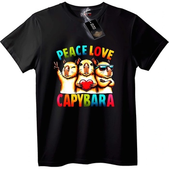 NOONEBRAND Тениска Peace Love Capybara - 7XL, Black