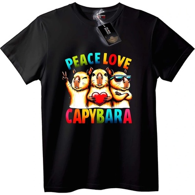 NOONEBRAND Тениска Peace Love Capybara - 7XL, Black