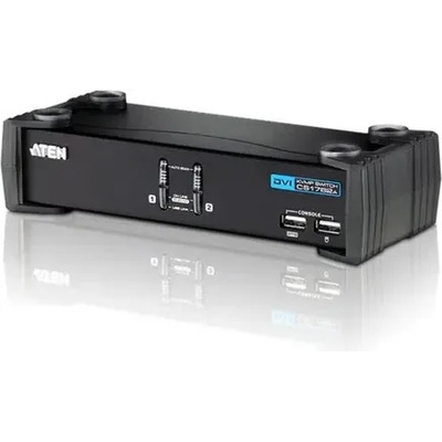 ATEN KVMP превключвател, ATEN CS1762A-AT, 2-портов, USB, DVI, Audio (CS1762A-AT-G)
