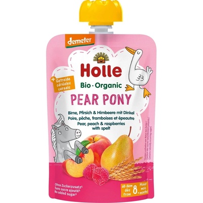 Holle Био пауч Holle - Круша, праскова, малина и спелта, 100 g (7313)