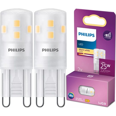 Philips 2x LED žárovka G9 Capsule 1,9W = 25W 220 lm 2700K Warm