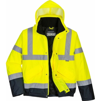 Portwest S266 Hi Vis bunda Žltá Námornícka modrá