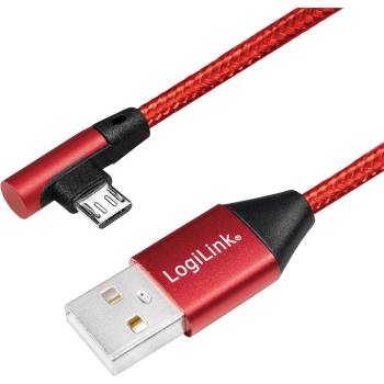 LogiLink USB 2.0 кабел USB-A/M - Micro-USB/M 90 , плат, метал, 1 м