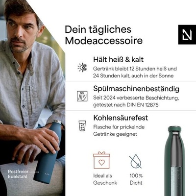 Lars Nysom termoláhev z nerezové oceli 1000 ml šedá