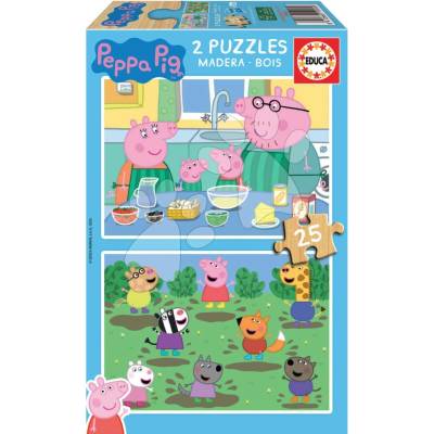 EDUCA Dřevěné Prasátko Peppa 2 × 25 dielov