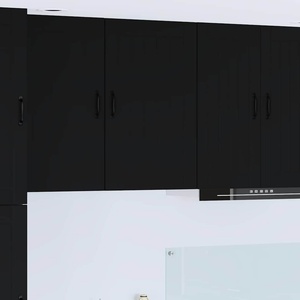 vidaXL Стенен шкаф LUCCA Черно 50 x 31 x 80 см Инженерна дървесина (885036)