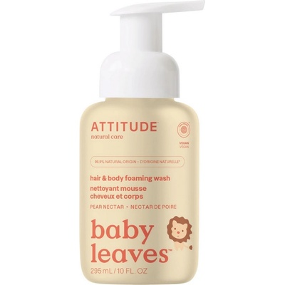 ATTITUDE Baby Leaves - 2в1 Омекотяващ Шампоан и Душ Гел, Неktar от Персийски Кайсии, ATTITUDE