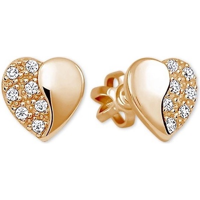 Soliter Zlaté náušnice Srdiečka s kryštálmi 239 001 00878 05