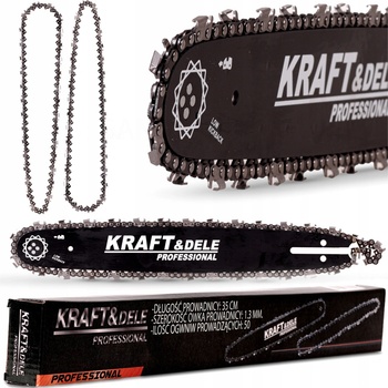 Kraft & Dele Vodicí lišta 14" 35cm + 2 řetězy KD10150