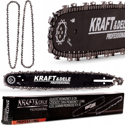Kraft & Dele Vodicí lišta 14" 35cm + 2 řetězy KD10150