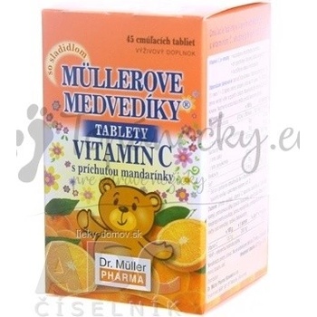 MÜLLEROVE medvedíky - vitamín C tbl s príchuťou mandarínky 45 kapsúl