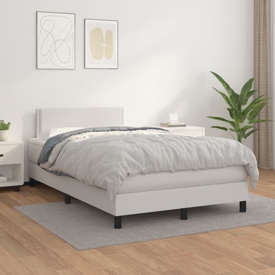 Petrashop 3141054 boxspring postel s matrací bílá umělá kůže
