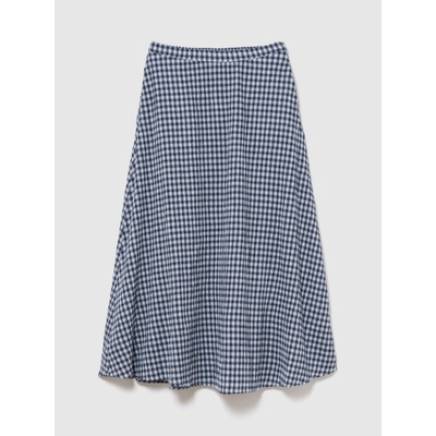 GAP kockovaná maxi sukňa modrá