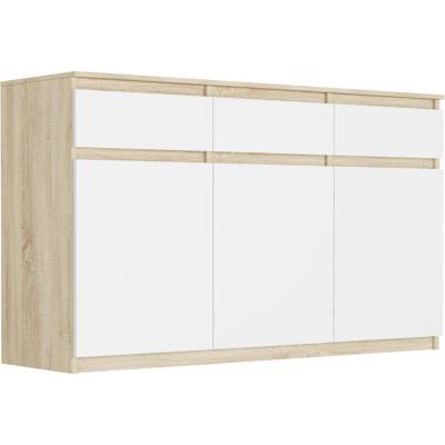 Framire Třídveřová komoda se zásuvkami a skříňkami Sonoma Mix 120 x 40 x 98 cm Modern S3