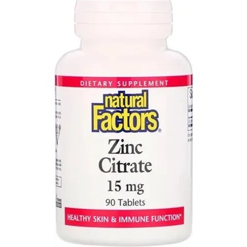 Natural Factors Zinc Citrate, 15 mg , 90 таблетки, Natural Factors (1678 NF)