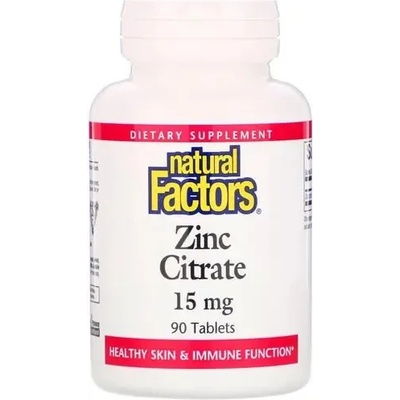 Natural Factors Zinc Citrate, 15 mg , 90 таблетки, Natural Factors (1678 NF)