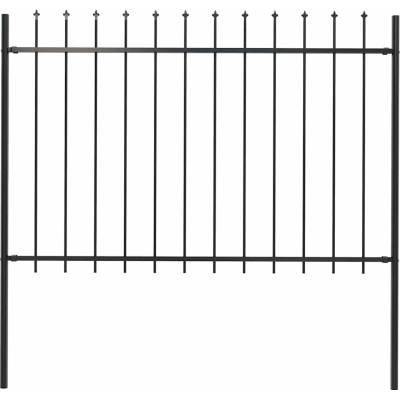 OMAXI Zahradní plot Woerden s kopím nahoře ocelový 170 x 120 cm černý 586939