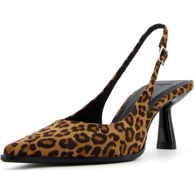 Bershka Дамски обувки на ток с отворена пета кафяво, размер 40