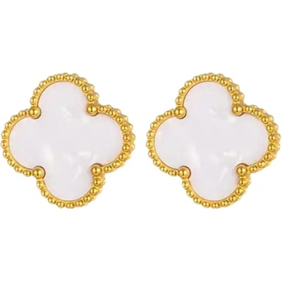 Majya Strieborné náušnice LUCKY SPARK white pozlátené 11817