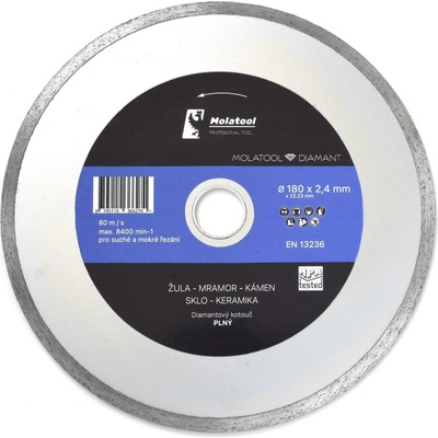 Diamantový řezný kotouč Molatool 180 × 2,4 × 22,2 mm Standard Profi