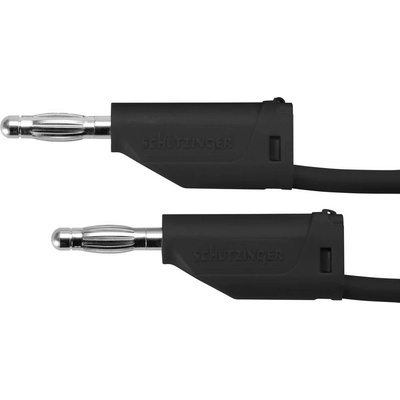 Schützinger MFK 15 / 1 / 100 / SW měřicí kabel zástrčka 4 mm zástrčka 4 mm černá 1 ks