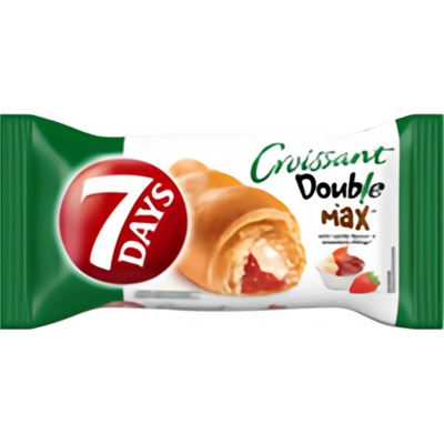 7 Days Double Croissant s náplní s vanilkovou příchutí a jahodovou náplní 80 g