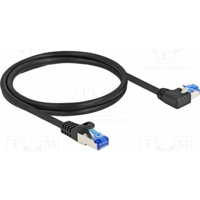 Delock 80218 Síťový rozhraní RJ45 Cat.6A, S/FTP, přímý / levý pravoúhlý, 1m, černý