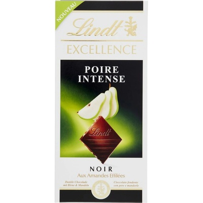 Lindt Excellence s hruškovou náplňou a kúskami mandlí 100 g