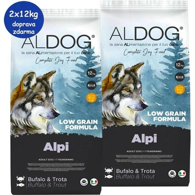 Aldog Adult Low Grain Medium Alpi Buffalo & Trota 2 x 12 kg