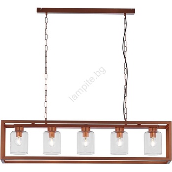 JUPITER 1804 - MC5 - Полилей на въже MACARI 5xE27/60W/230V медна (10701804)