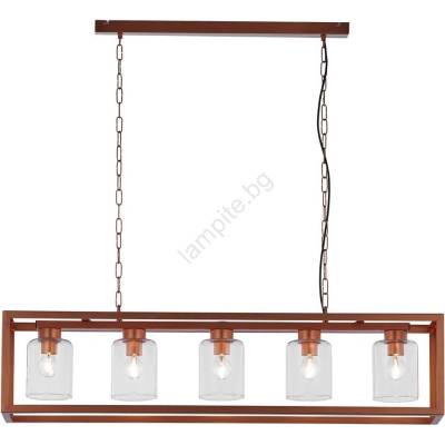 JUPITER 1804 - MC5 - Полилей на въже MACARI 5xE27/60W/230V медна (10701804)