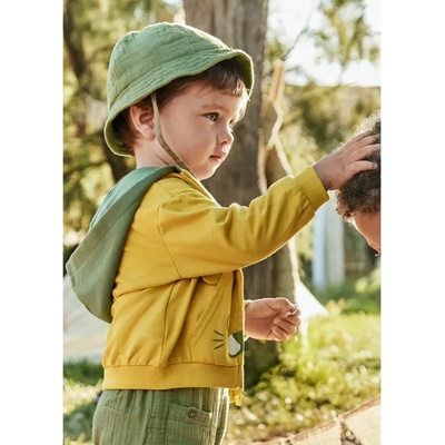 MAYORAL Суичър play тигър в жълт цвят със зелена качулка за мини момче Майорал