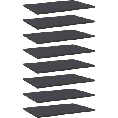 vidaXL Рафтове за етажерка, 8 бр, сиви, 60x40x1, 5 см, ПДЧ (805255)