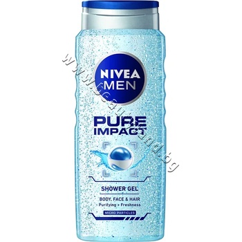 Nivea Душ гел Nivea Men Pure Impact Shower Gel, 500 ml, p/n NI-80893 - Душ гел за мъже за лице, коса и тяло с ексфолиращи частици (NI-80893)