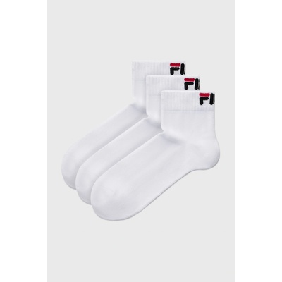 Fila 3PACK ponožky členkové biela