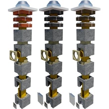 Komíny CZ Komínová sestava 180mm-8m 6+2m TOP černá Úhel vývodu 90°