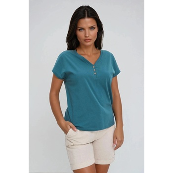 Moodo Дамска блуза с декоративни копчета Moodo | Zelen | ЖЕНИ | XS