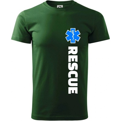 Rescue pro záchranáře klasické pánské triko lahvově zelená