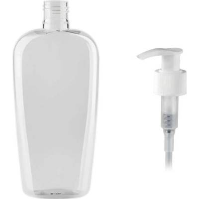 Aris Plastová lahvička čirá s bílou pumpičkou 300 ml