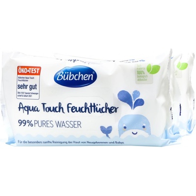 Bübchen Aqua Touch vlhčené obrúsky pre deti 3 x 48 ks