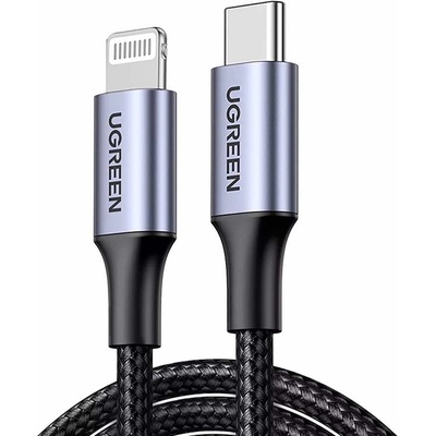 MFI сертифициран USB-C към Lightning кабел за Apple устройства с Lightning порт - Ugreen MFI USB-C to Lightning Cable PD 20W (черен) (100 см) (US304-60759)